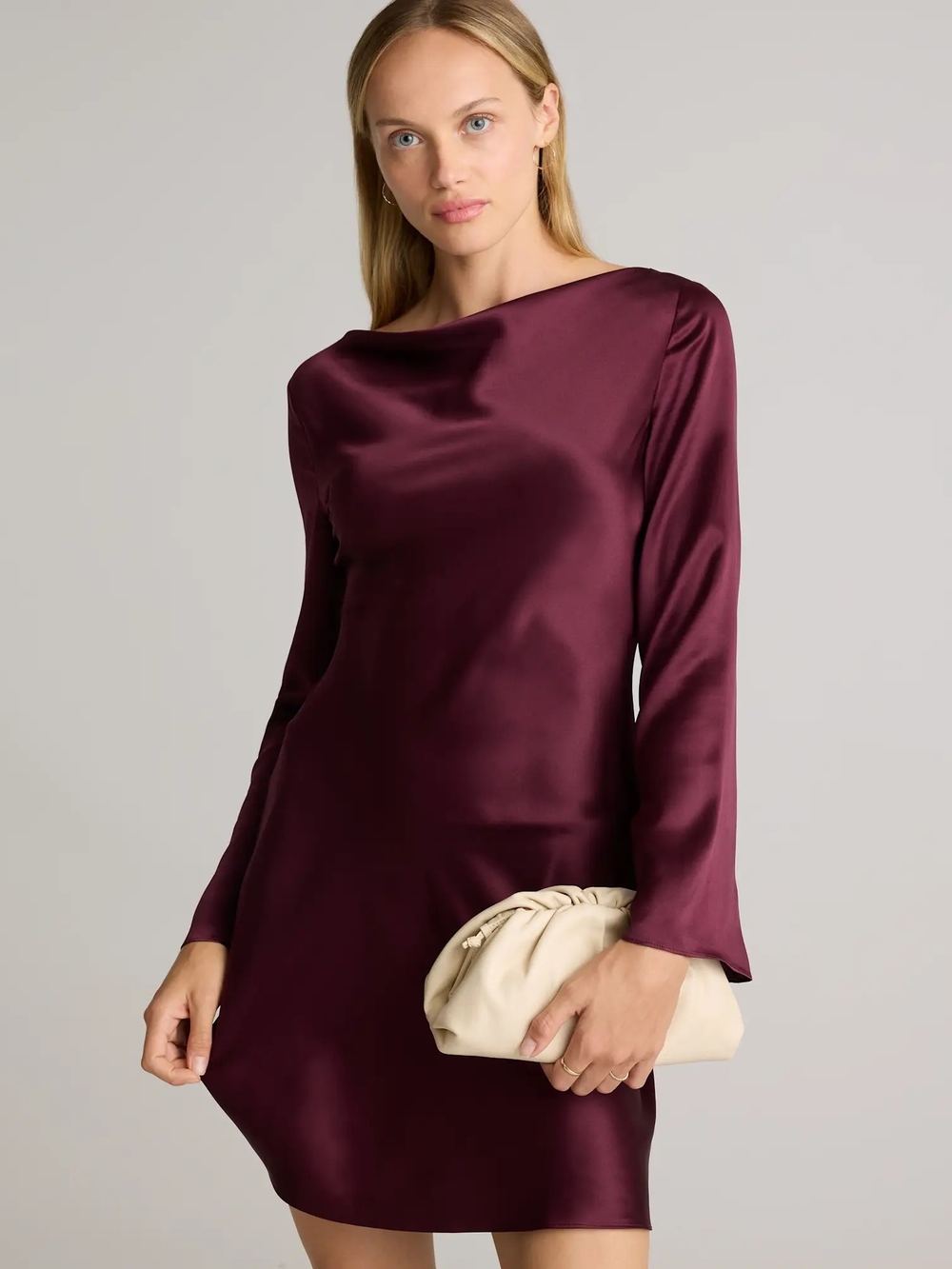 Quince 100% Washable Silk Long Sleeve Mini Dress - Size XL